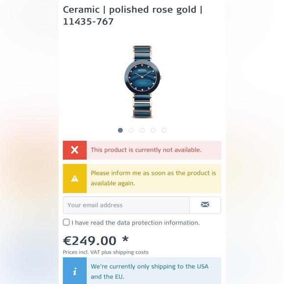 Bering Gold Ceramic Watch - Picture 1 of 4